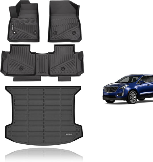 KELCSEECS® Floor Mats & Cargo Liner Custom for Cadillac XT5 2025 2024-2017 All Weather Protection Anti-Slip TPE Floor Liners Full Set Cadillac XT5 Accessories Black