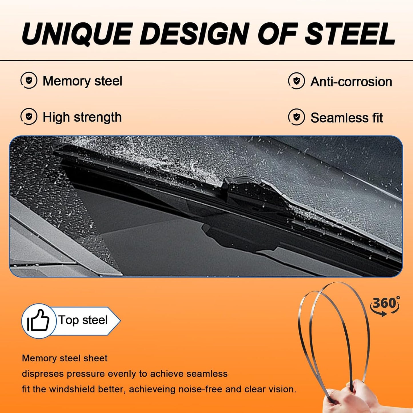 HULADAED® 26''+19''+16'' Windshield Wipers Replacement for Toyota Prius 2015 2014 2013 2012 2011 2010,Silicone Front Rear Wiper blades for MY Car-All Weather & Quiet(3 PACK)