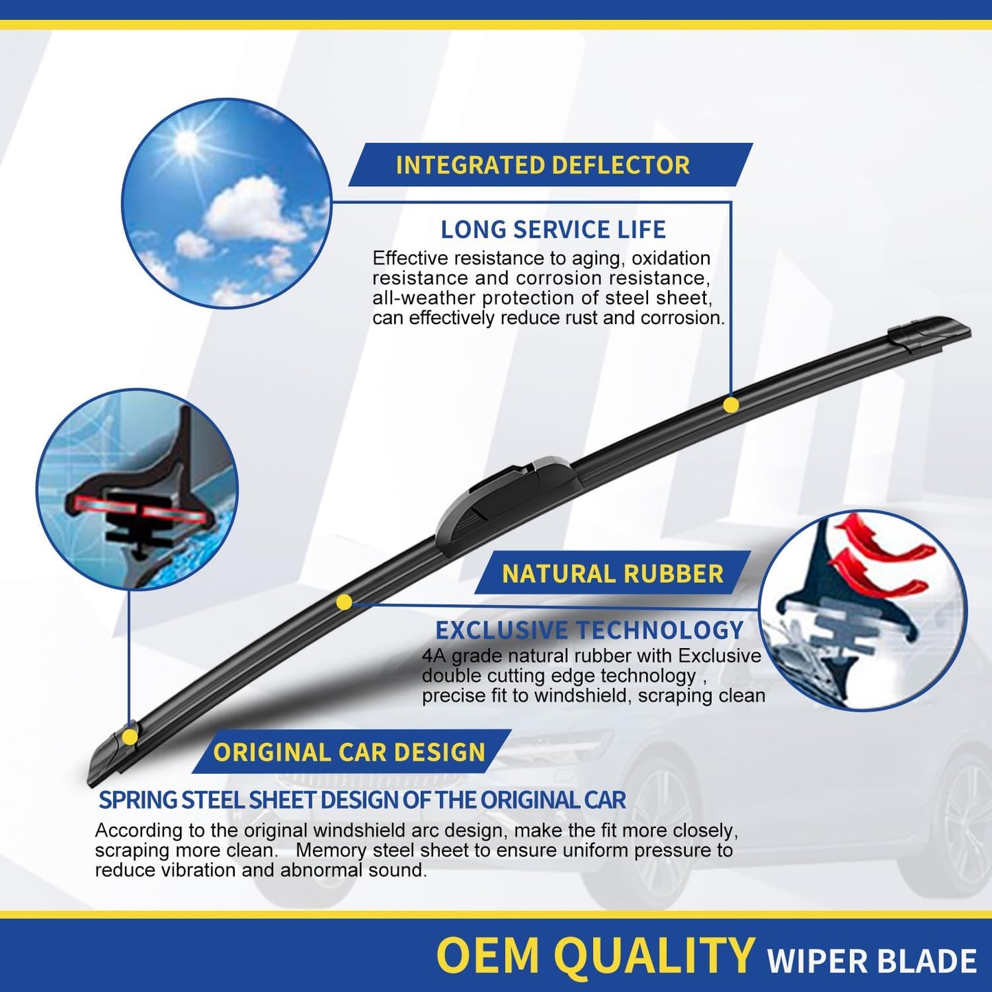 3 wipers Replacement for 2002 2003 2004 2005 2006 Honda CRV CR-V Windshield Wiper Blades Original Equipment Replacement - 21"+20"+10" (Set of 3) U&J HOOK