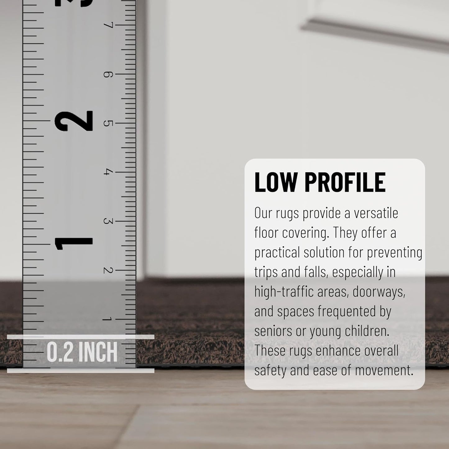 Ottomanson 2'7" x 5' Mud Mat Area Rug Scraper Carpet - Non-Slip, Dirt Trapping for Indoor & Outdoor Use - Ideal for Entryway, Garage, Kitchen, Patio & High-Traffic Areas, Brown