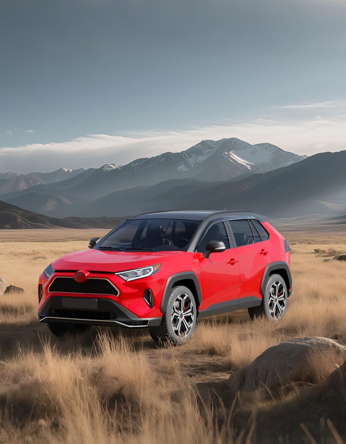 Tape-On Window Rain Guards Fit for Toyota RAV4 2019 2020 2021 2022 2023 2024 2025 Extra Durable Window Visors Window Deflectors Vent Visors Vent Shades Car Accessories-4 pcs 2-Q02