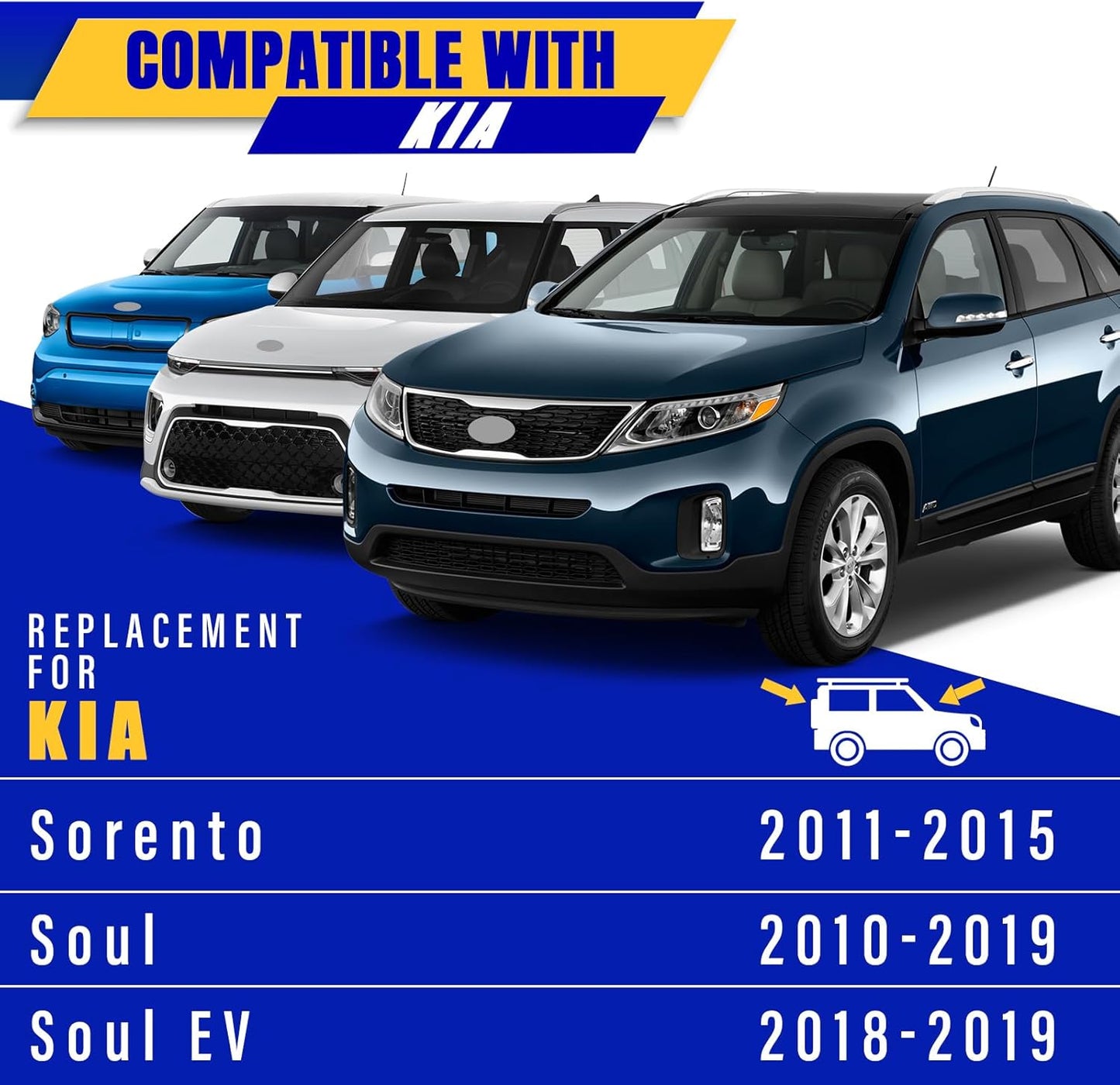 3 wipers Replacement for 2011-2015 Kia Sorento/2010-2019 Kia Soul/2018-2019 Kia Soul EV, Windshield Wiper Blades Original Equipment Replacement - 24"/20"/11" (Set of 3) U/J HOOK