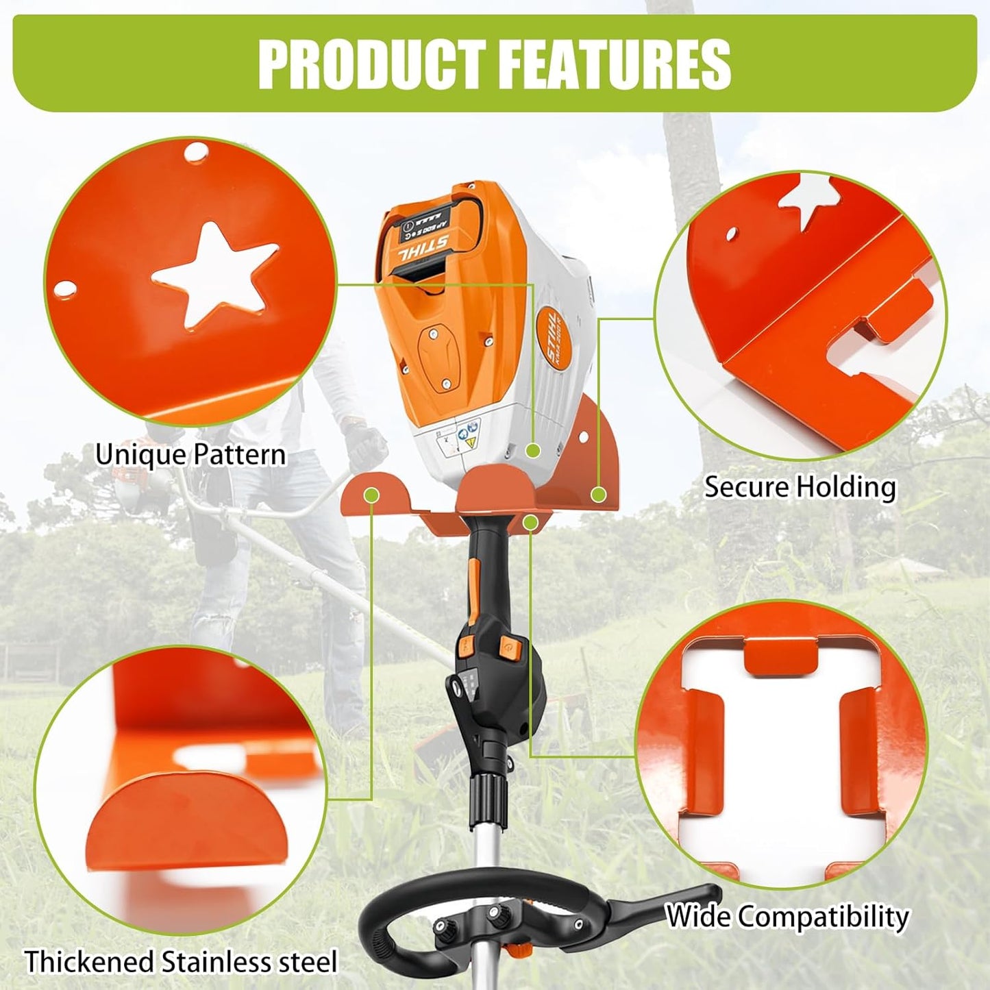 MusixiA Garage Organizer Trimmer Rack,2 Pack Heavy Duty Weed Eater Hanger,Trimmer Hanger for Grass Trimmer, Hedge Trimmer Trimmer Power Tool Organizer Wall Mount