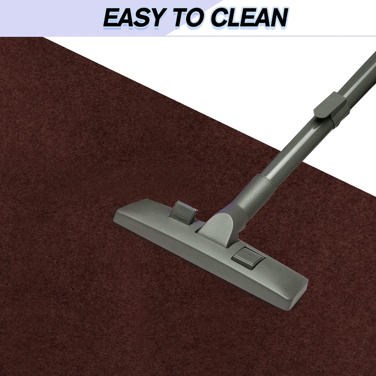 Custom Size Backed Non-Slip Area Rugs Runner, Easy Clean, Waterproof Runner Rugs for Hallway Entryway, Kitchen, Laundry, 4FT x 48FT, Brown