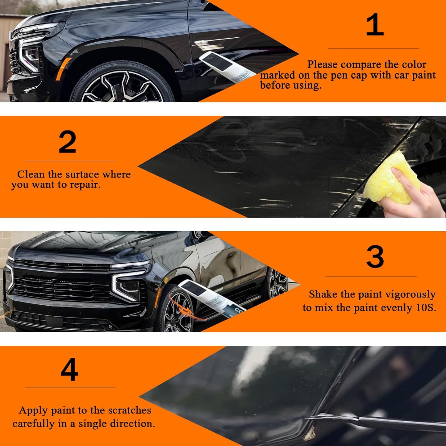 Slate Gray Metallic(GNO/WA633D) Touch Up Paint Compatible with Chevrolet, Car Paint Pen Scratch Repair Two-In-One Touch Up Paint, Premium Car Scratch Remover for Deep Scratches