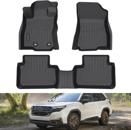 All Weather Liner Floor Mats Custom Fit for 2025 Subaru Forester Anti-Slip 3D Pattern Car Mats Thicken Waterproof Odorless Passenger Front Mat - Essential Accessories for 2025 Subaru Forester