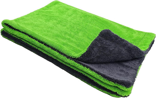 28" x 36" Car Drying Towel Extra Large, 1400 GSM Double Sided High Absorbent Car Wash Drying Towels, No Scratches or Streaks, Quick Dry Microfiber Towels for Cars Truck SUV, Green