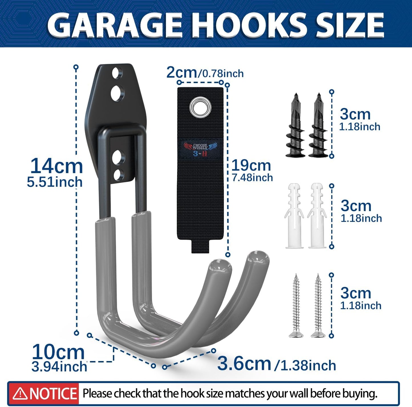 3-H Garden Hose Holder Wall Mount 4 Pack,Solid Steel Hose Hanger,Water Hose Holders for Outside,Perfect for Hanging Outdoor Air Hose,Ropes,Pipes,Garden Tools,Ladders,Bikes,Bulk Items(Gray)