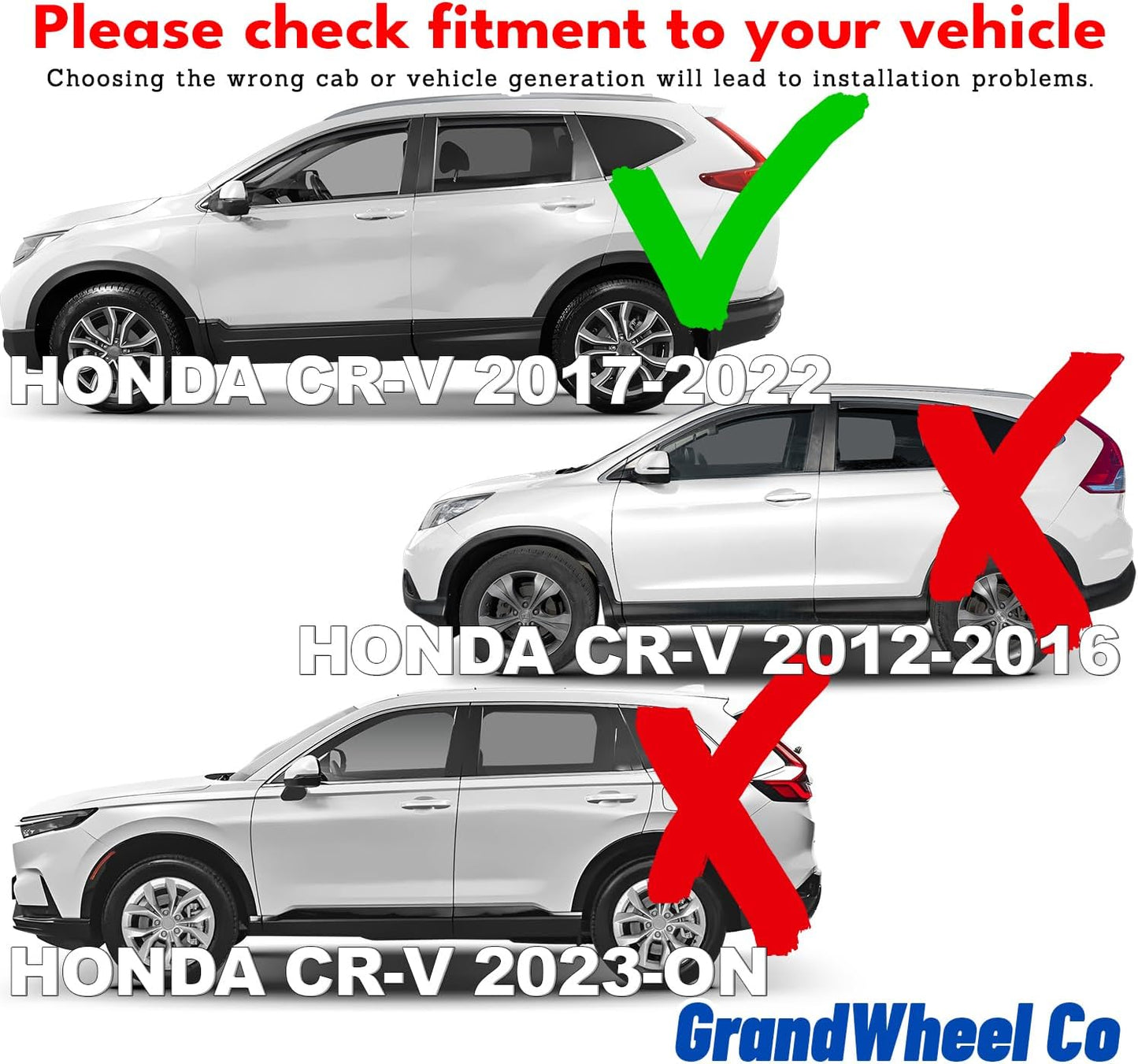 Window Deflectors Smoke Tinted in-Channel Side Window Vent Visor Deflectors Rain Guards Compatible with CR-V 2017-2022 - 4pcs. GW0217