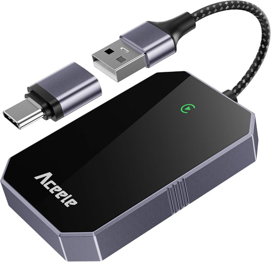 Wireless CarPlay Adapter for Apple iPhone, 2025 Upgraded Converts Wired to Wireless CarPlay with USB-C, 5.8GHz High-Frequency WiFi, Auto-Connect, Plug & Play, Multi-User Seamless Connection