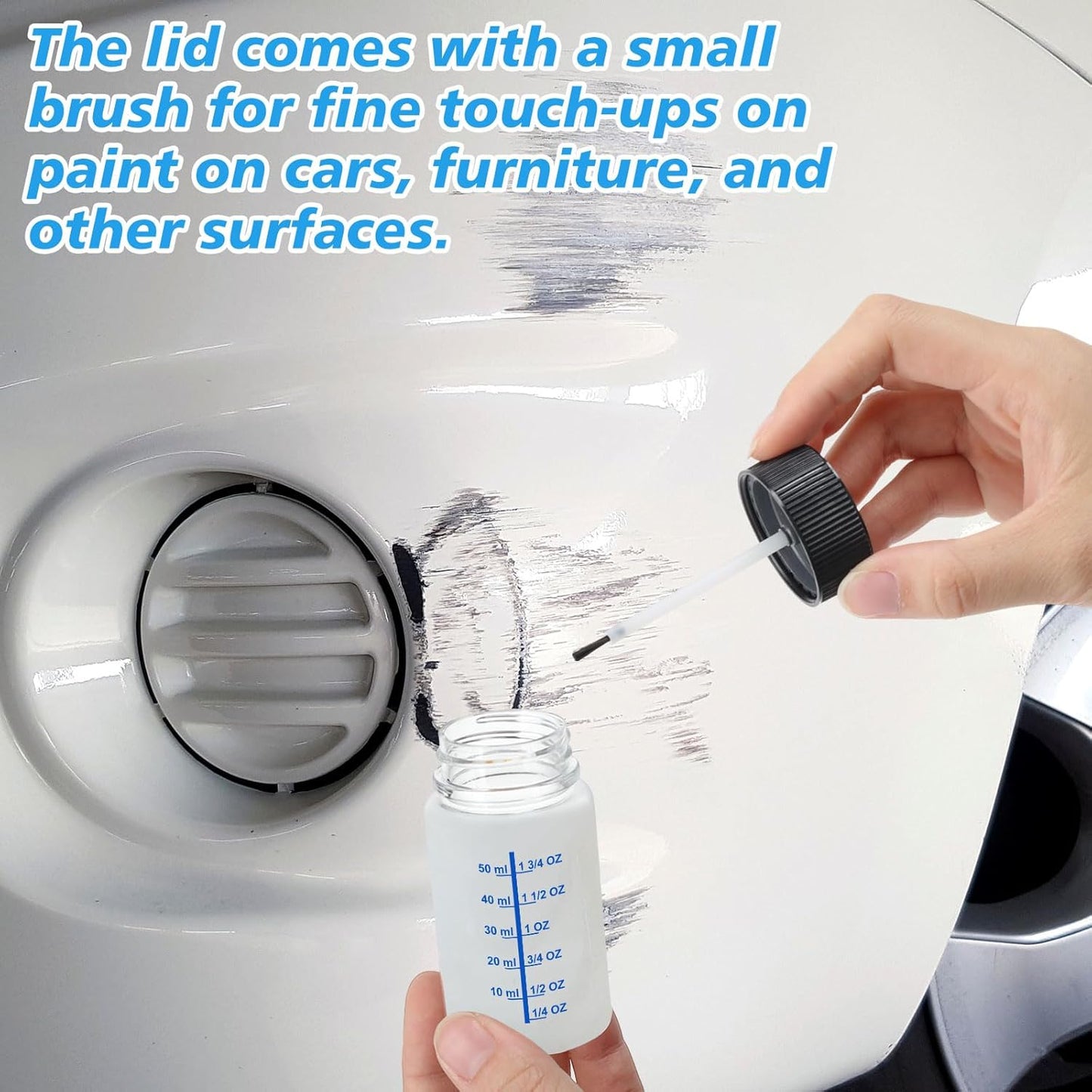 Mumufy 60 Pcs Touch up Paint Bottles with Brush and Lid Empty Touch up Bottle with Mixing Balls 2 oz Fluid Capacity Leftover Paint Container for Car Scratches Repair (Clear)