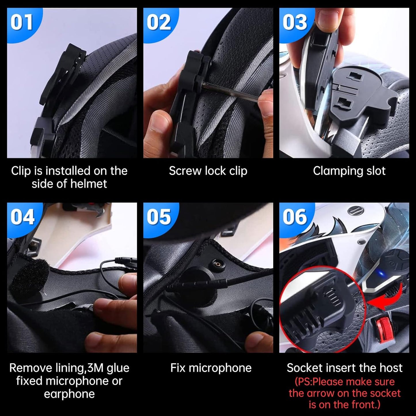 Motorcycle Bluetooth Headset BT-S3NS 1000m Motorcycle Helmet Bluetooth Radio Intercom Wireless Interphone to 2-3 Riders (Waterproof/Handsfree/Stereo Music/FM Radio/GPS/MP3 (2 Pack)