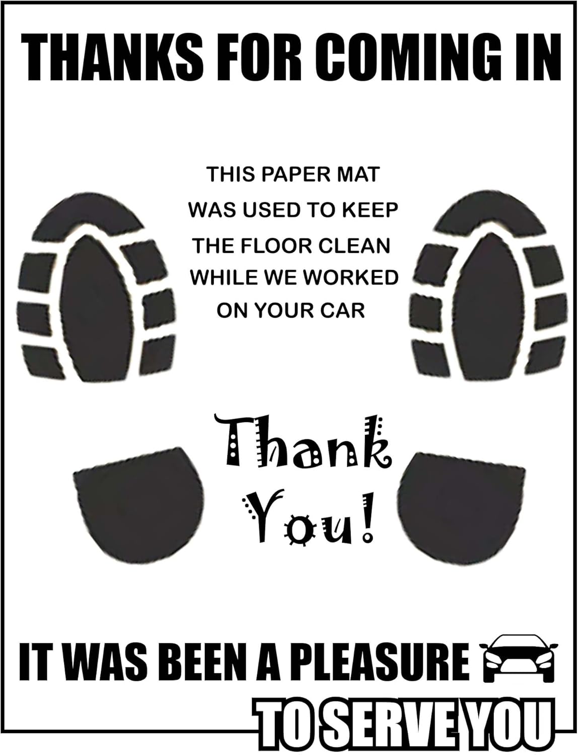 300 Pcs Car Paper Floor Mats, Disposable Automotive Floor Mats for Car Detailing with Footprint Words, White Car Foot Pads Protective Papers (19.3" x 15.4")