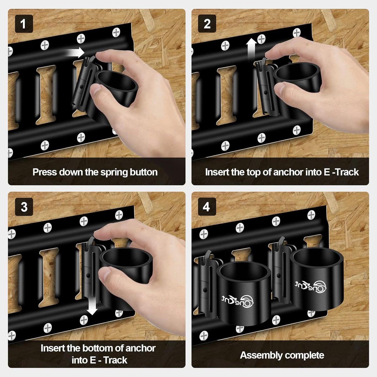 5 Pack E-Track Tool Holders|E Track Accessories for Enclosed Trailer to Heavy Duty Tool Holder |E Track/X Track Tool Hangers to Keep Rakes,Shovels, Broom|E Track Shovel Holder for Truck