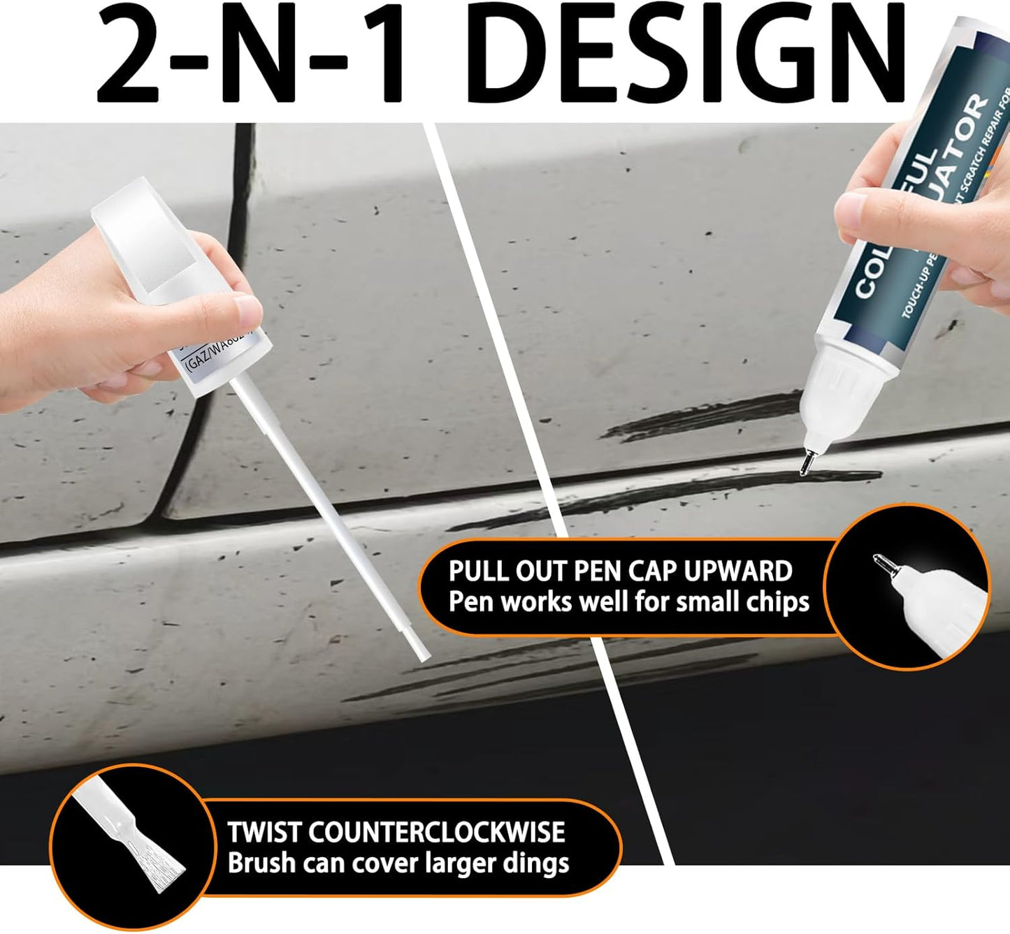 Thunderstorm Gray(GNO/WA633D) Touch Up Paint for GMC, Car Paint Pen Scratch Repair Two-In-One Touch Up Paint, Premium Car Scratch Remover for Deep Scratches