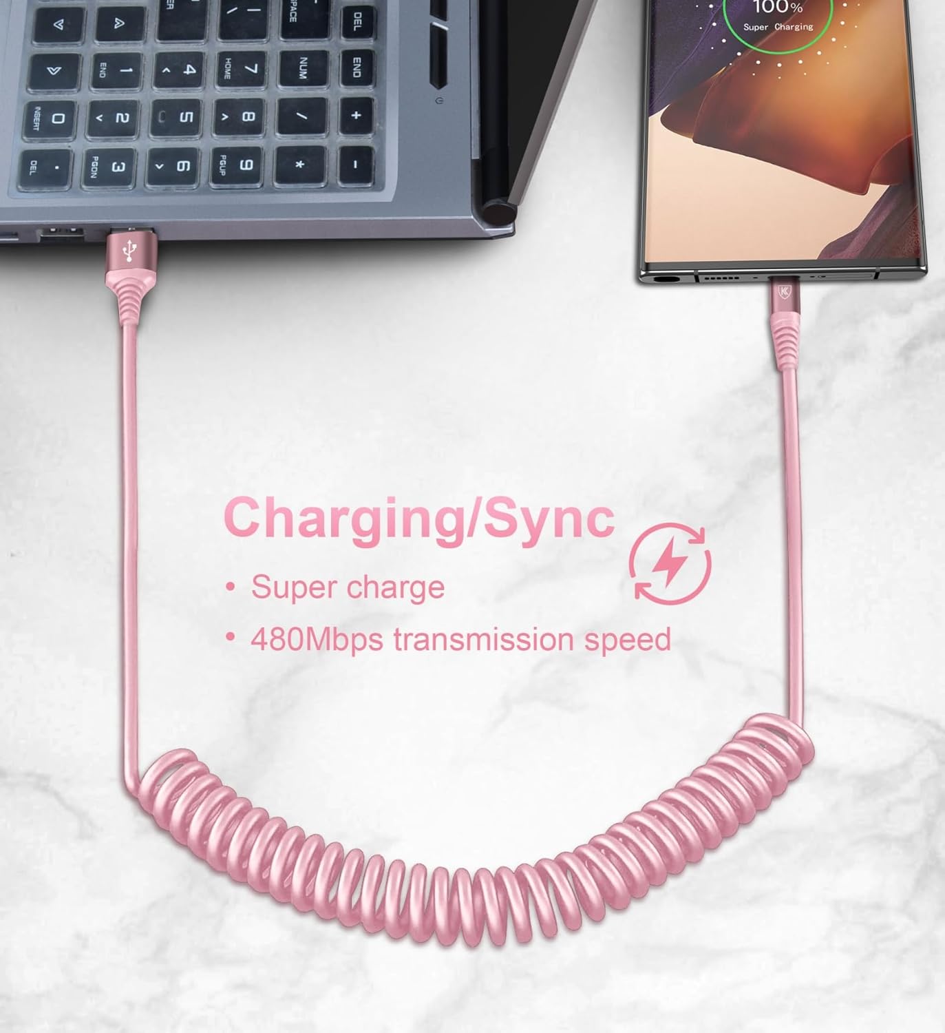 USB A to C Cable Fast Charging 3FT for Car, 2Pack USB Type C Charger Cable for iPhone 16, USB-C Cable Compatible with iPhone 15/Plus/Pro/Pro Max/Samsung Galaxy A10e A20-Pink