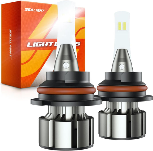 SEALIGHT 9004/HB1 Fog Bulbs, 36000LM 800% Super Brighter 9004 Bulb, 1:1 Size HB1 Driving Bulbs, 60000Hrs Lifespan, 6000K White, IP68, Plug and Play, Pack of 2
