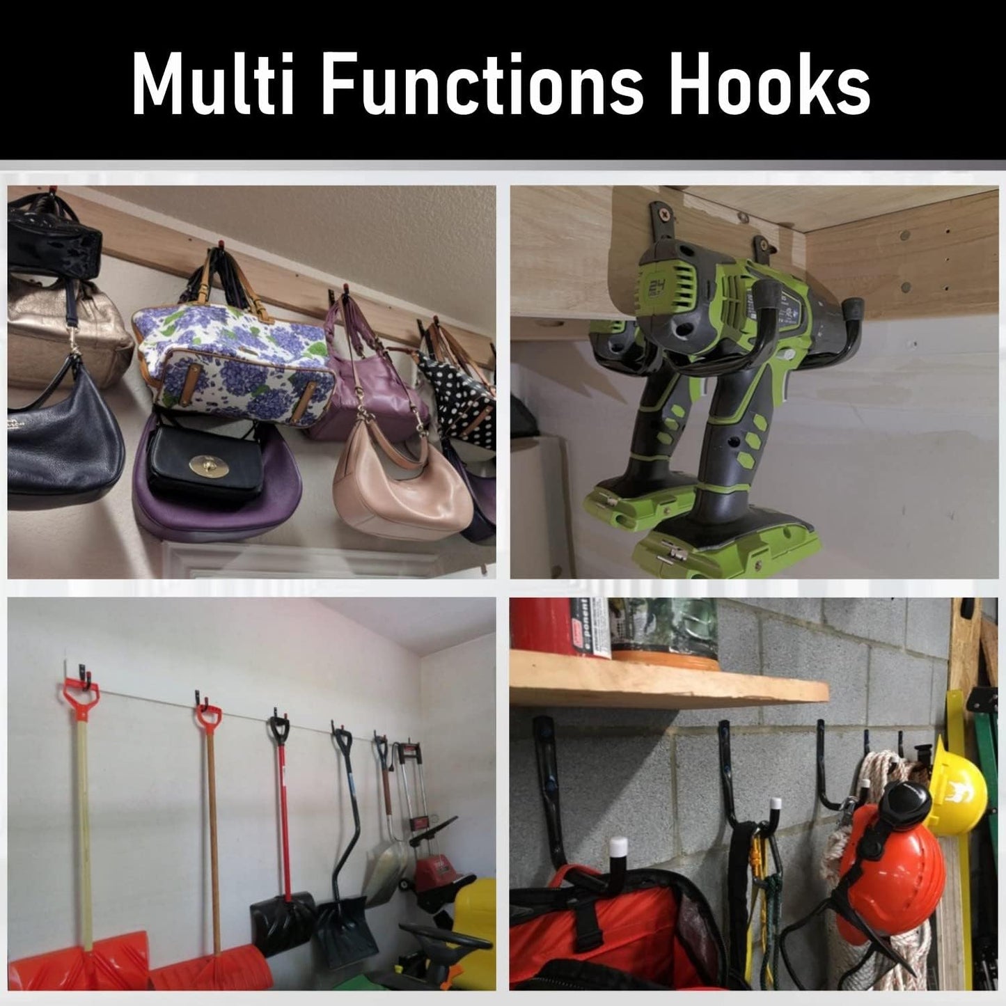 20 Pcs Heavy Duty Garage Storage Utility Hooks, 4.1Inch J Hangers Wall Hooks for Hanging Bikes, Ladders, Cord, Hose, Garden Tools