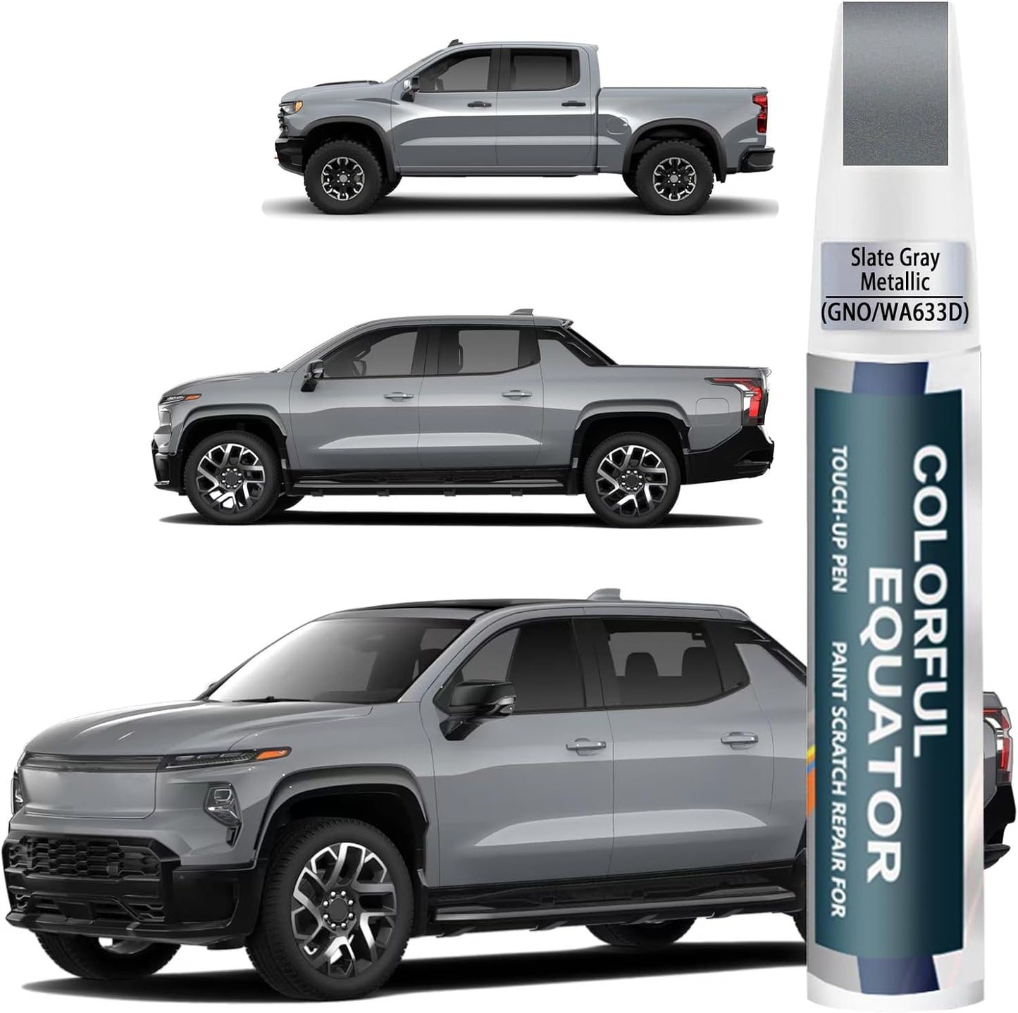 Slate Gray Metallic(GNO/WA633D) Touch Up Paint Compatible with Chevrolet, Car Paint Pen Scratch Repair Two-In-One Touch Up Paint, Premium Car Scratch Remover for Deep Scratches