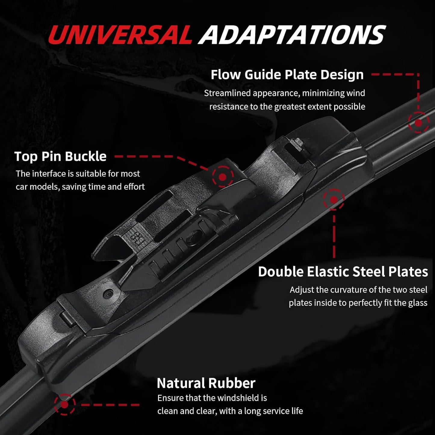 OTUAYAUTO Premium Windshield Wiper Blades - Replacement for BMW X2 2018-2022 - Precision Fit, All-Weather Performance, Front and Rear Wiper Blades, Pinch Tab - 24"+20"+13" (Pack of 3)