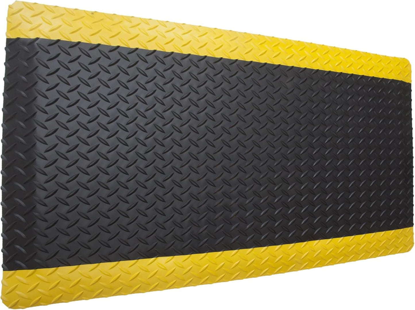 Rhino Mats, American Classic Diamond Anti-Fatigue Mats, Industrial Ergonomic Comfort Standing Mat for Work, Home, Garage, Office, Kitchen or Anywhere (Black/Yellow 9/16" Thick, 4 FT. x 13 FT.)
