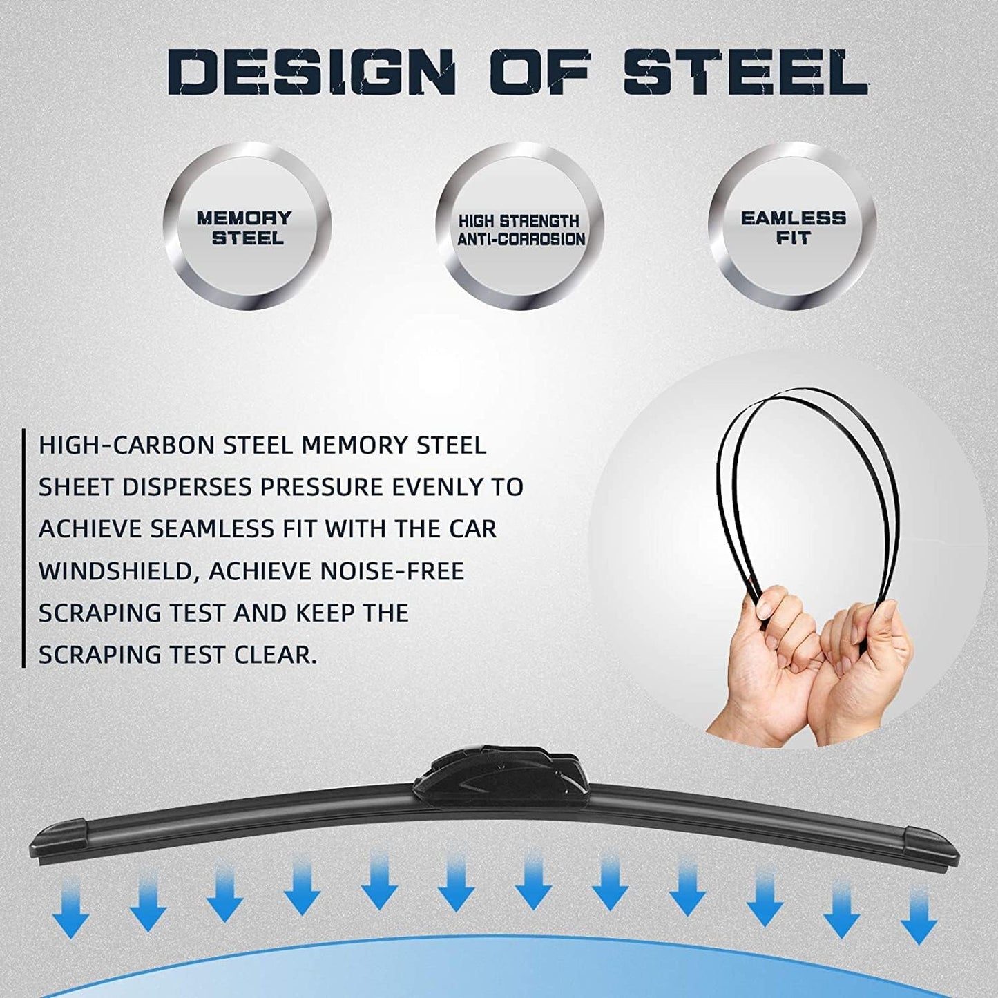 AUTOBOO 24"+22" Windshield Wipers with 12" Rear Wiper Blade Replacement for Ford Flex 2009 2010 2011 2012 2013 2014 2015 2016 2017 2018 2019 -Original Factory Quality (Pack of 3)