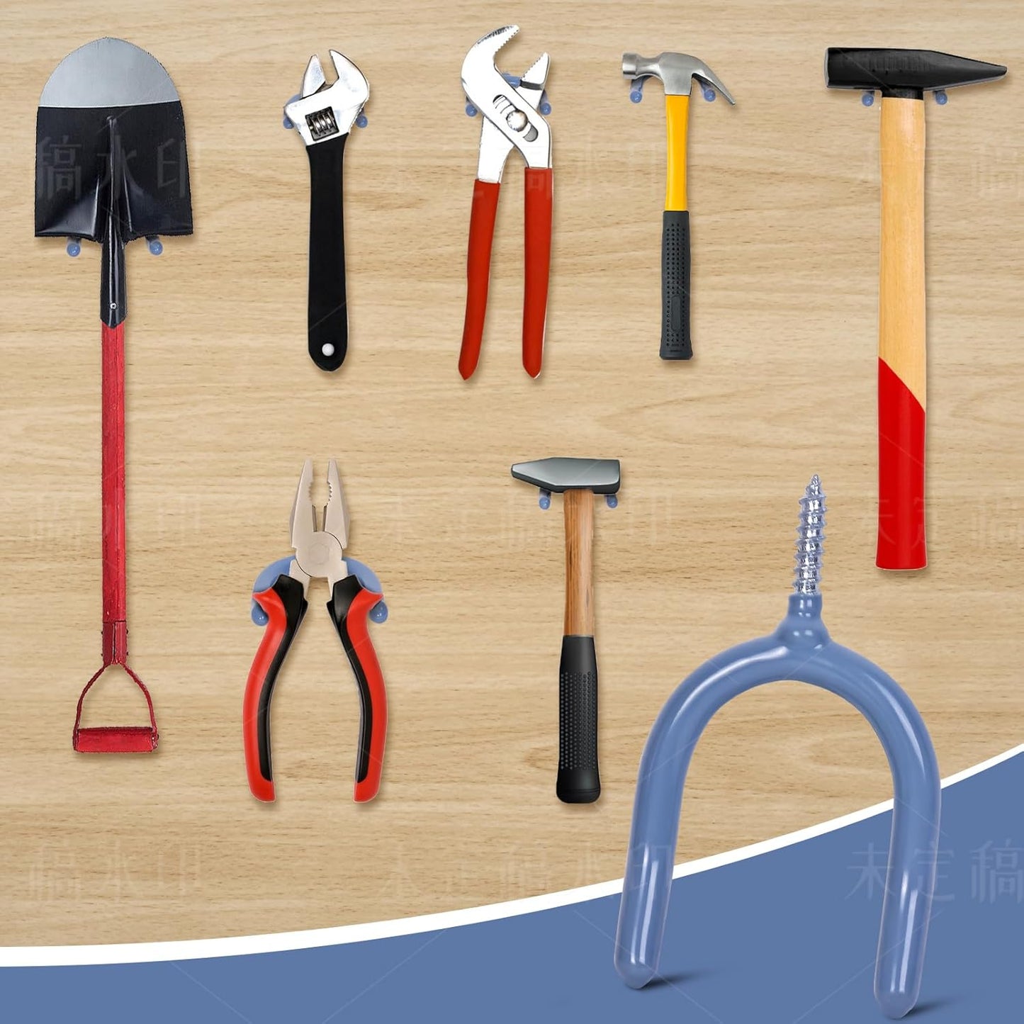 Lian.Ripple.Lian16 Pack Garage Storage System Steel U Hooks with Anti-Slip Coating Home Improvement and Organization Screw in Hooks Easy Wall Mounting Heavy Duty Bike and Ladder (Grey, 16 Pack)