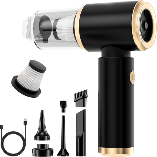 Handheld Car Vacuum Portable Cordless, 20000PA High Power 4 in 1 Vacuum Cleaner & Air Duster & Air Blower with 4000mAh Brushless Motor and Multi-Nozzles for Car (20000 PA-Black)