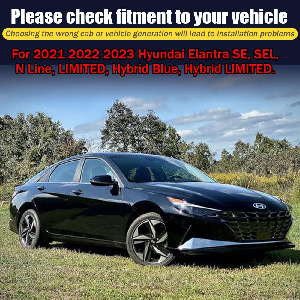 Rain Guards for Hyundai Elantra 2021 2022 2023, Tape-on Side Window Deflectors for Hyundai Elantra, Window Visors for Hyundai Cars,for Hyundai Car Accessories 4 Rain Guards ＆ 2 Car Coasters