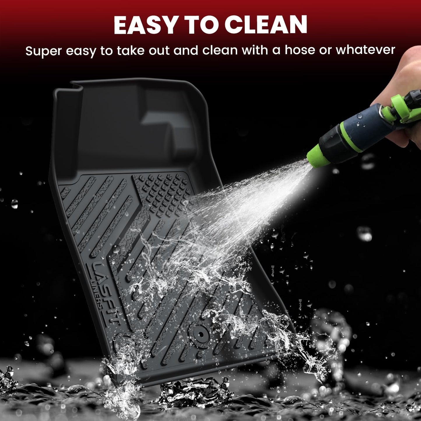 LASFIT Floor Mats and Trunk Mat for Ford Mustang 2015-2025 (Cargo w/o Subwoofer Box) All Weather Protector TPE Car Floor Liners, 1st & 2nd Row & Cargo Liner, 5pcs Black