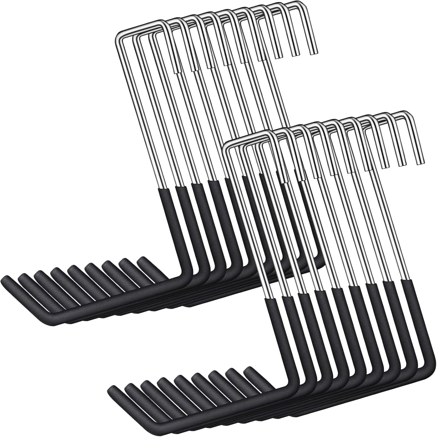 18 Pack Heavy Duty Rafter Hooks for Hanging Vinyl Coated Large S Hooks for Hanging Ladder Bike Hangers Garage Storage Organizer Black