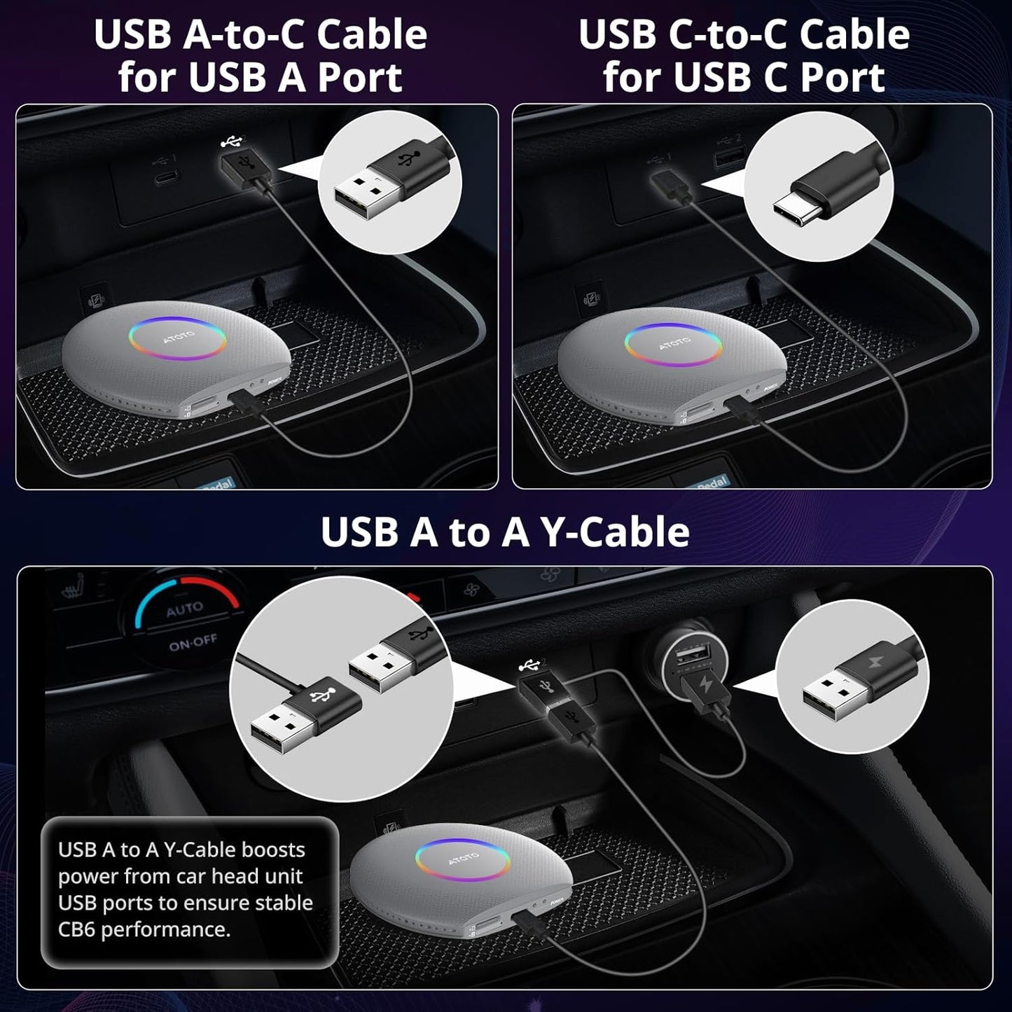CB6 CarPlay AI Box & Android AI Box, Wireless CarPlay/AndroidAuto Adapter, Plug & Play CarWave Car Smart Box with AI DriveChat, GPS Track, Android 13, 2 BT, 4G LTE, 4G+64G, Silver