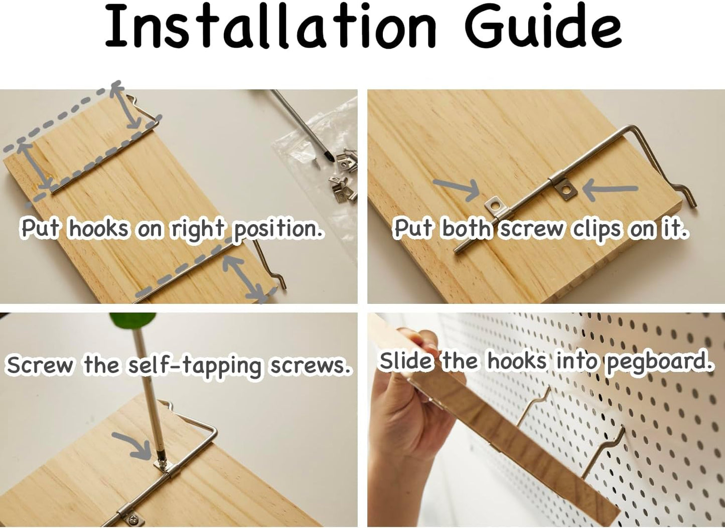 SEVENY 1 Pack Pine Wooden Pegboard Shelf Wall Organizer,Shelves for PegBoard, Wooden Board for Walls Home, Garage Tool Storage, Office Organization, Kitchen, Craft Room, Garden, Garage,Large