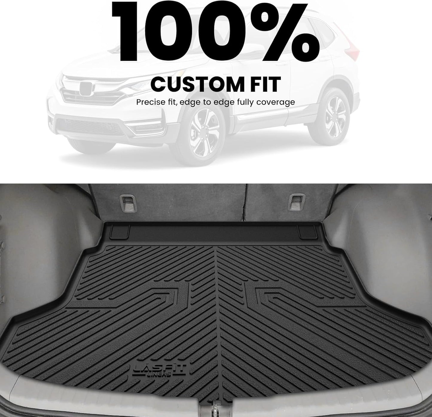 LASFIT Trunk Mat for Honda CRV 2012-2016, All Weather Custom Fit TPE Cargo Mat for CR-V 2012 2013 2014 2015 2016 Trunk Liner Trunk Tray Cargo Liner Cargo Tray, Black
