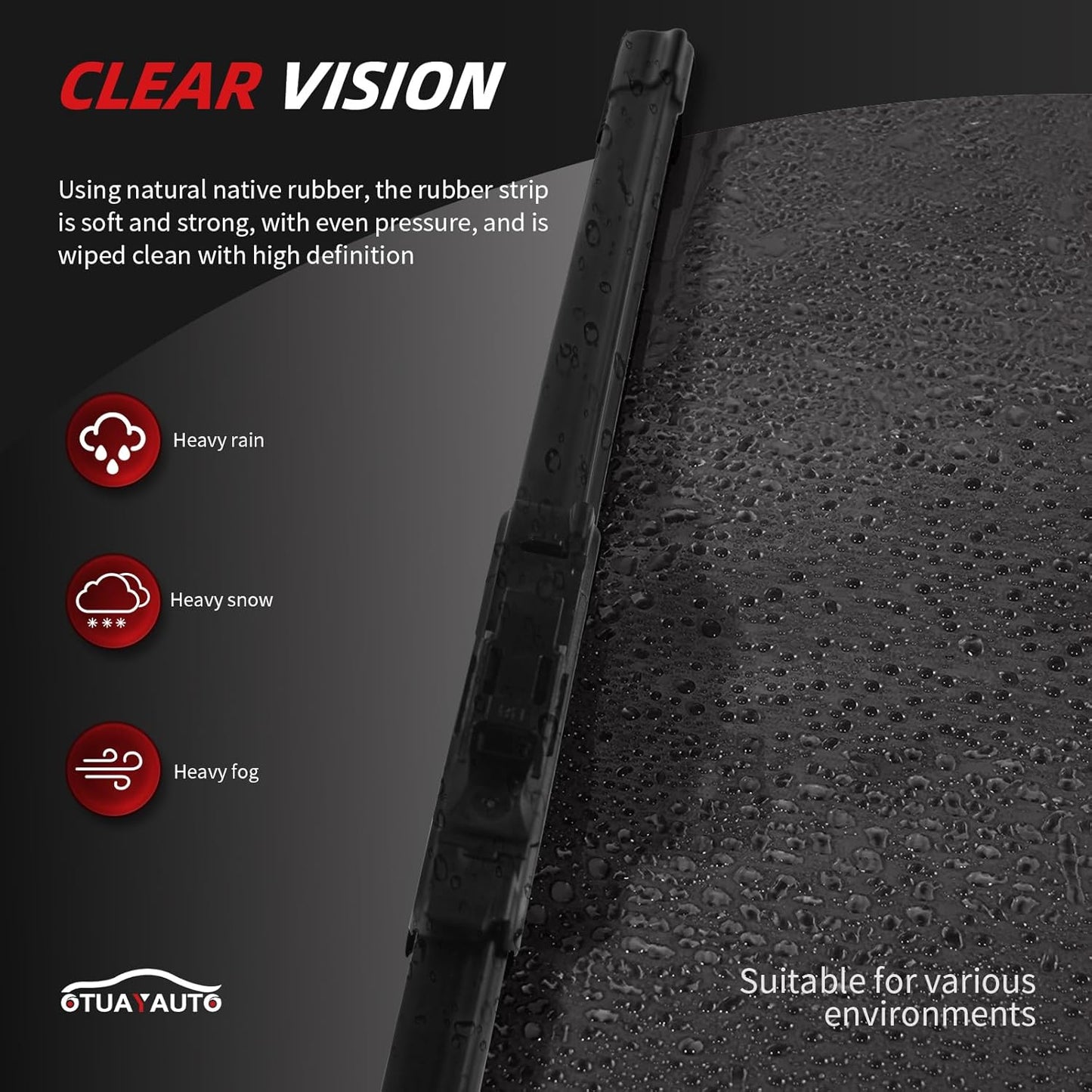 OTUAYAUTO Premium Windshield Wiper Blades - Replacement for BMW X2 2018-2022 - Precision Fit, All-Weather Performance, Front and Rear Wiper Blades, Pinch Tab - 24"+20"+13" (Pack of 3)