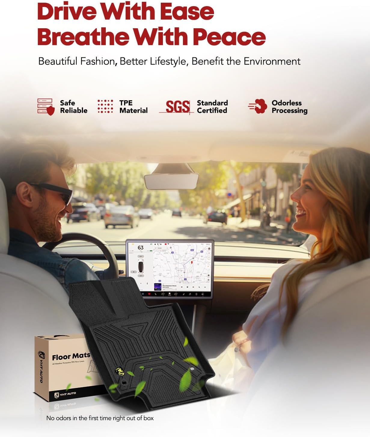 YHTAUTO Floor Mats Fit 2019-2025 Toyota RAV4(Not Fit Hybrid or Prime), TPE All Weather Car Mats Waterproof Anti-Slip Odorless Floor Liner, Interior Car Accessories Front & 2nd Row Liner