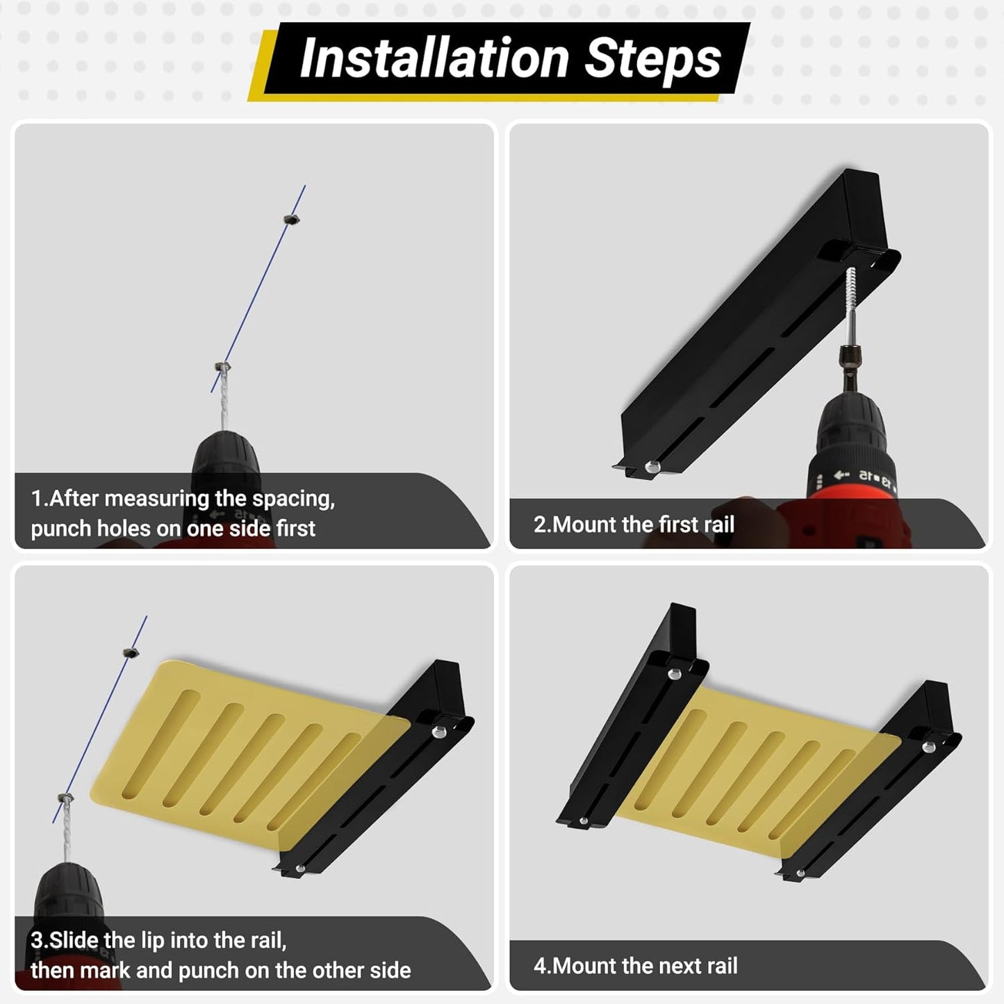 6-bin Overhead Garage Storage Rack, Ceiling Storage Racks Heavy Duty, Powder Coated Tote Storage Rack for Garages, Sheds, Storerooms (7 PCS, for 6 Bins)