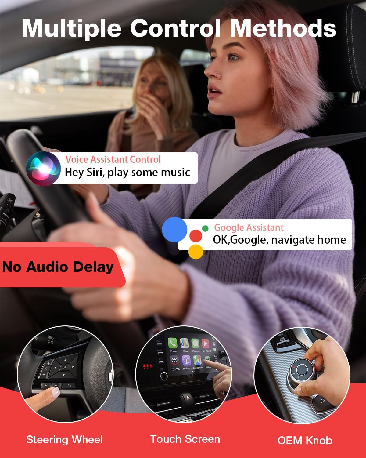 Wireless CarPlay Adapter, 2025 Upgraded Magic Box 2.0 Supports YouTube Hulu TikTok Disney+ and More, Android Auto Wireless Adapter Plug and Play Easy Setup for Cars with OEM Wired CarPlay