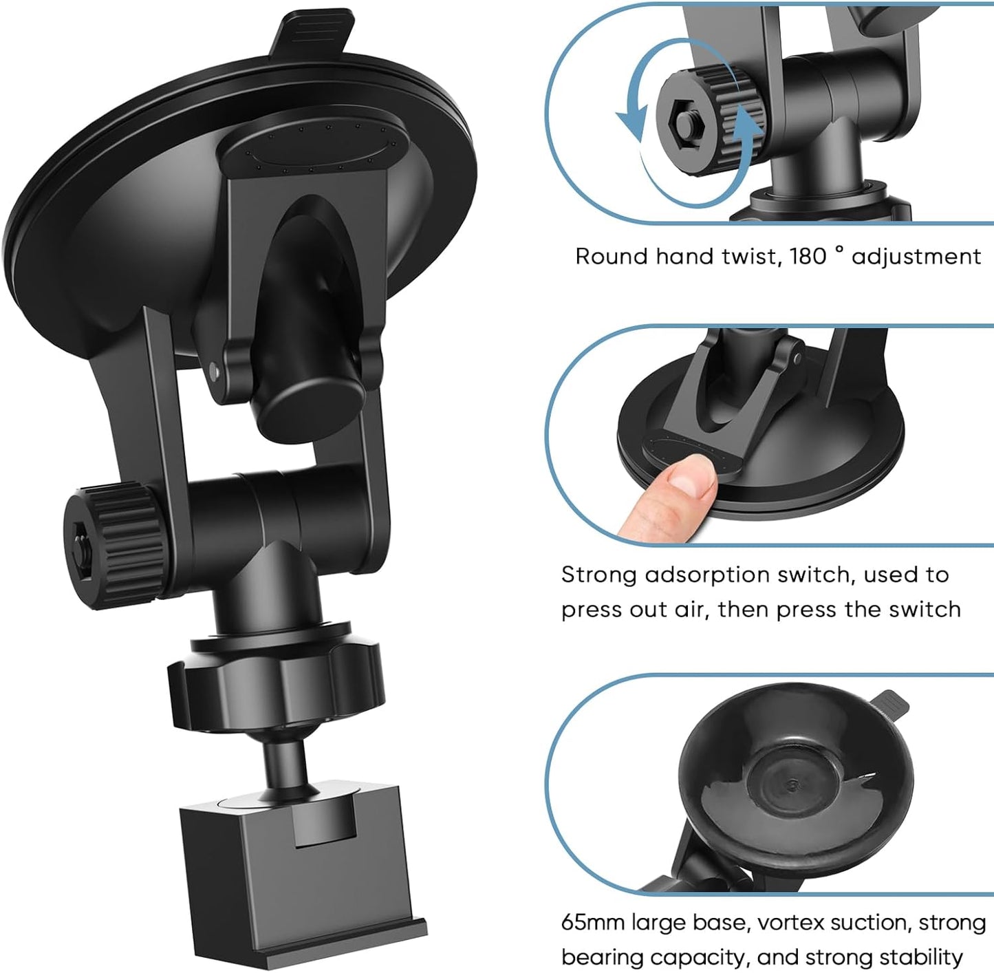 Suitable for Escort IX、IXc、Max 3、Max360C、360MarkII、2020 Max 360 Super Suction Windshield Radar Detector Suction Mount (Used to Connect Ez Magnet to Radar)