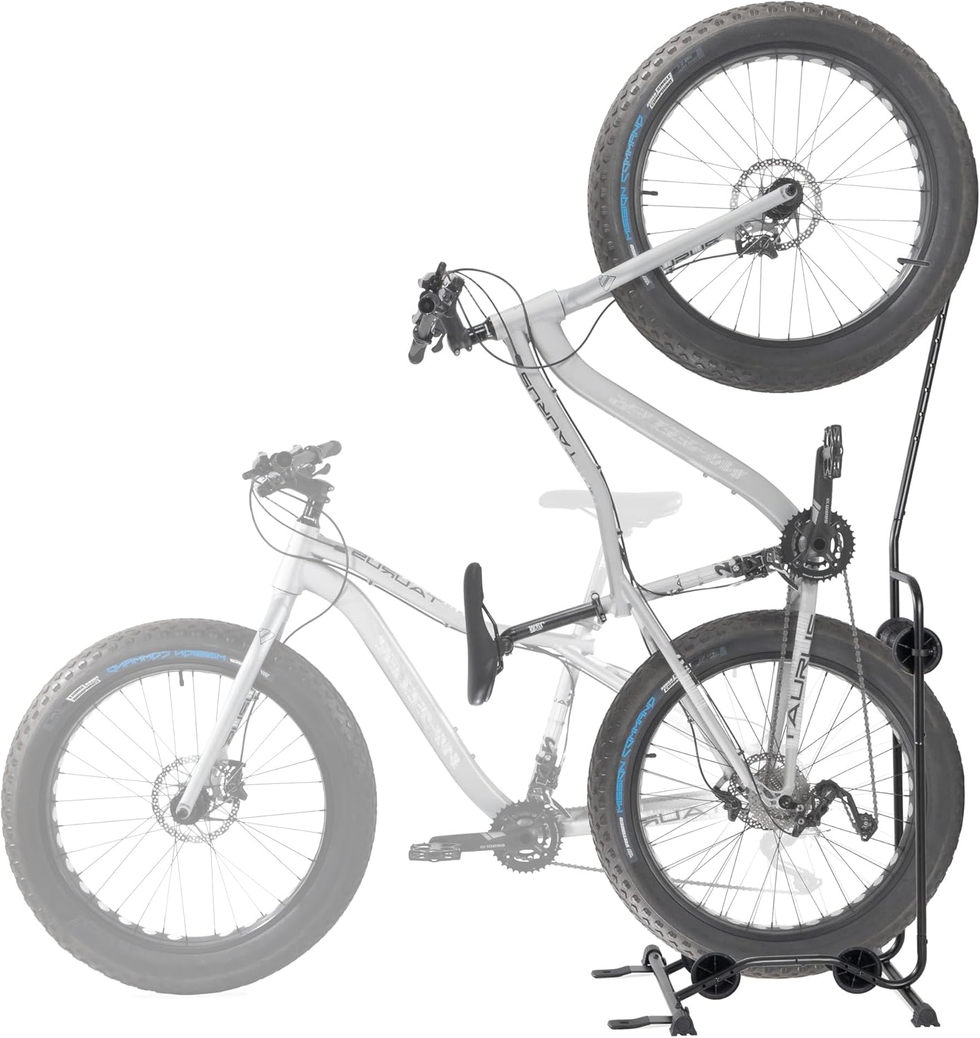 CyclingDeal Upright Bike Stand - Premium Quality Vertical & Horizontal Adjustable Bicycle Floor Parking Rack - for Storing MTB Road Bikes - up to 29” Wheel Size - for Fat Bike - 1 Bike