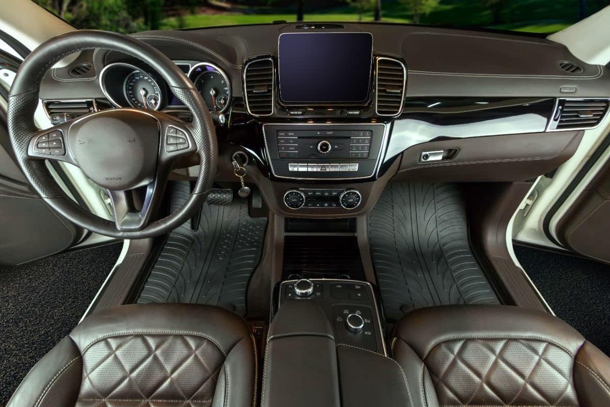 Gledring USA Custom Fit All-Weather Rubber Floor Mats Intended for Mercedes C Class W202 1993-2000, No Trimming Required, Tailored Custom Fit, Protects from Rain, Mud, & Snow