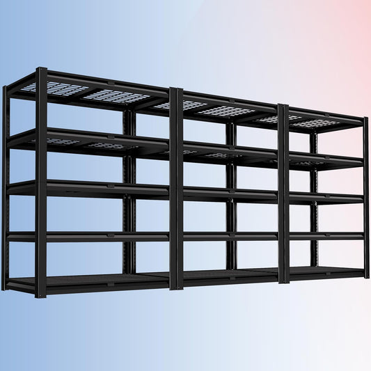 PrimeZone Heavy Duty Garage Shelving 5 Tier Heavy Duty Storage Shelves Adjustable Industrial Metal Wire Shelf Unit for Garage,Basement,Pantry,Warehouse,Commercial,36" W X 16" D X 72" H 3Pack