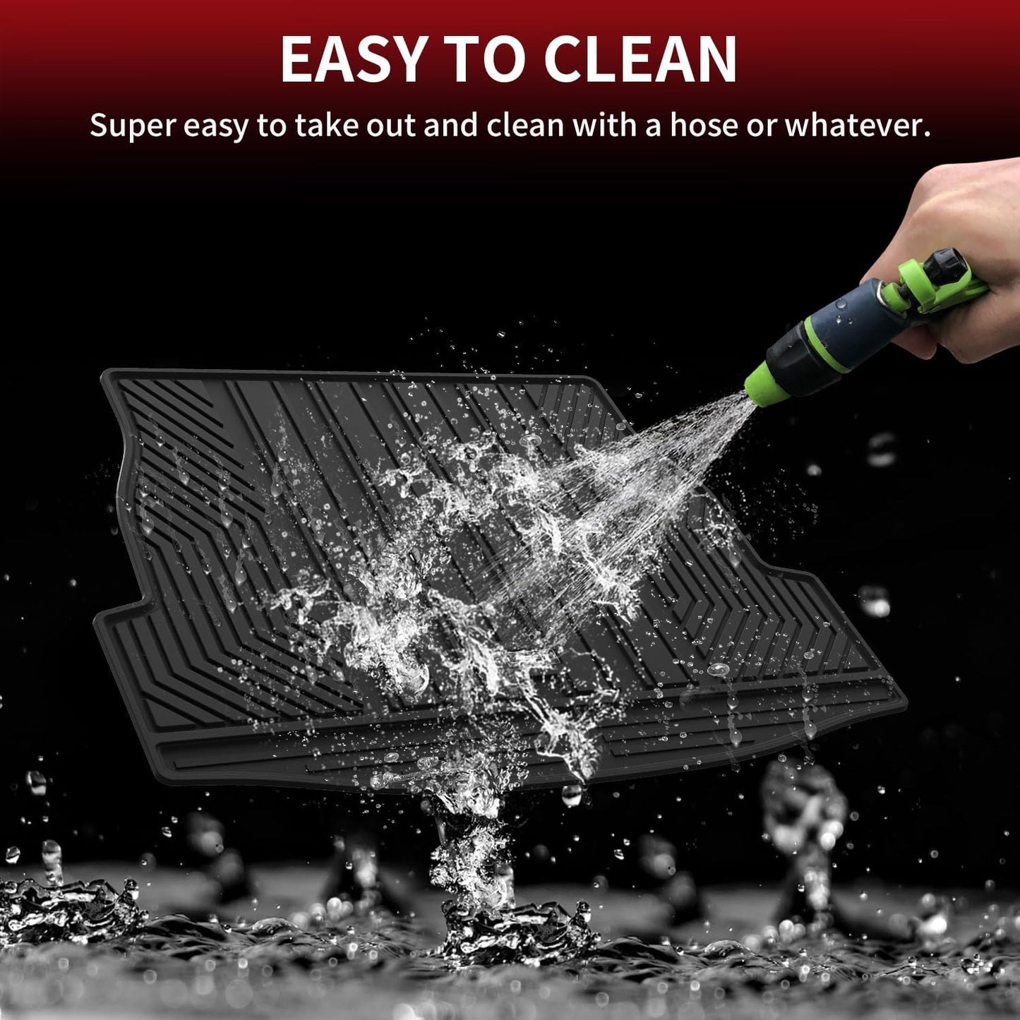 LASFIT Trunk Mats Fit for 2019-2025 Toyota RAV4 Hybrid and Gasoline (Not for Prime), All Weather Custom Fit TPE Cargo Liner, Black