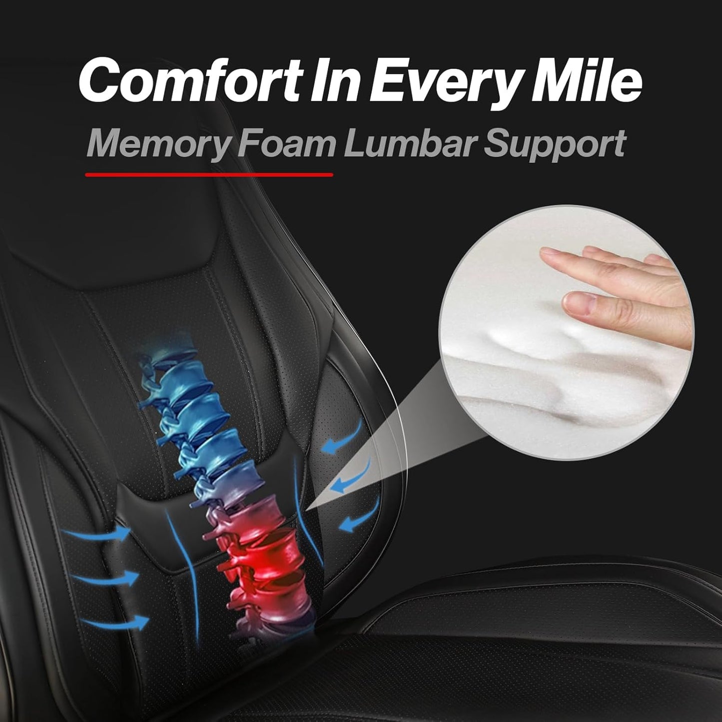 Coverland Custom Car Seat Covers Compatible with 2000-2006 Tundra Regular Cab, Access Cab, Double Cab - Premium Leather Waterproof Interior Protector Front Seat-Black [See Size Chart-Size A61]