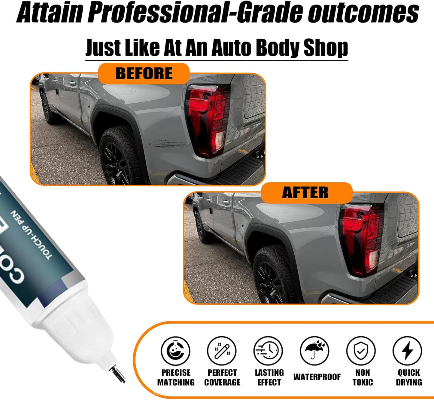 Thunderstorm Gray(GNO/WA633D) Touch Up Paint for GMC, Car Paint Pen Scratch Repair Two-In-One Touch Up Paint, Premium Car Scratch Remover for Deep Scratches