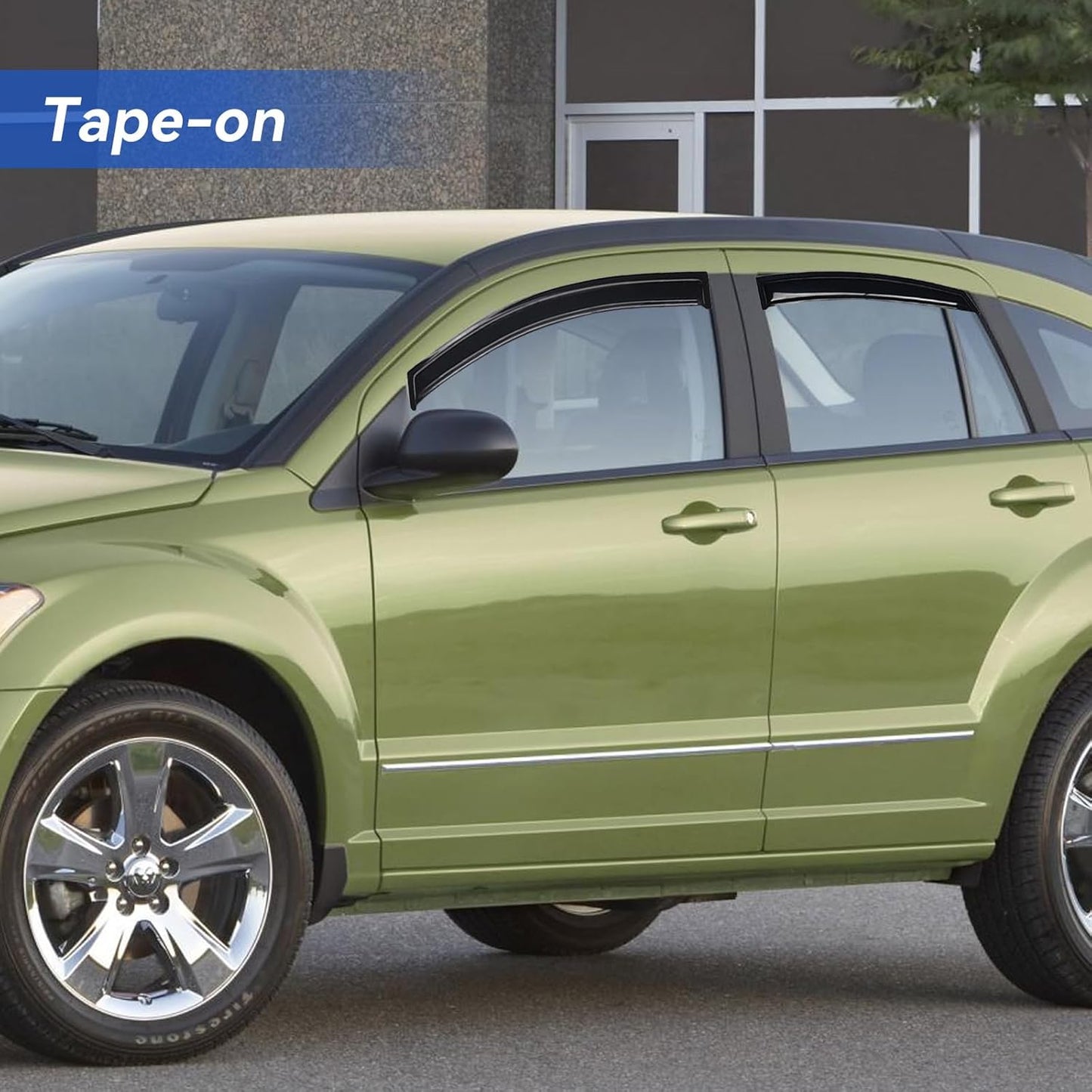 Window Visors Rain Guards for 2007-2012 Dodge Caliber, Out-Channel Window Vent Wind Deflectors Visors Shades for 07-12 Dodge Caliber