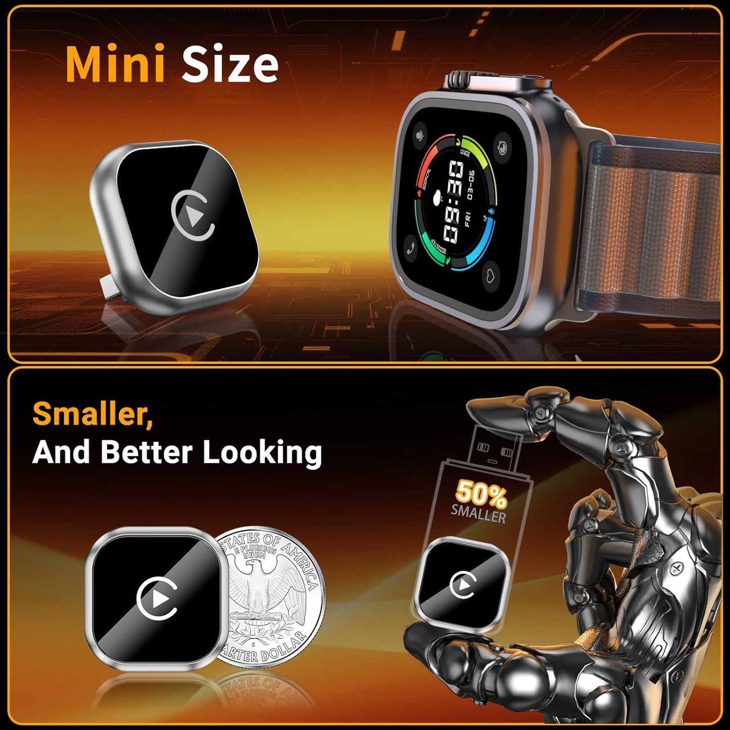 Wireless CarPlay and Android Auto Adapter, Mini Size Car Play Adapter, Plug and Play, Fast Connection for iPhone and Android