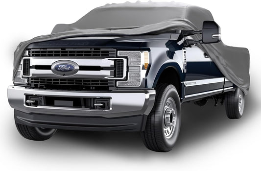 Car Covers Weatherproof Max Truck Cover & Warranty Compatible with Ford 1990-2002 F-350 Regular Cab, 8 with Camper Shell– Outdoor Cover, Prevents Theft with Cable Lock