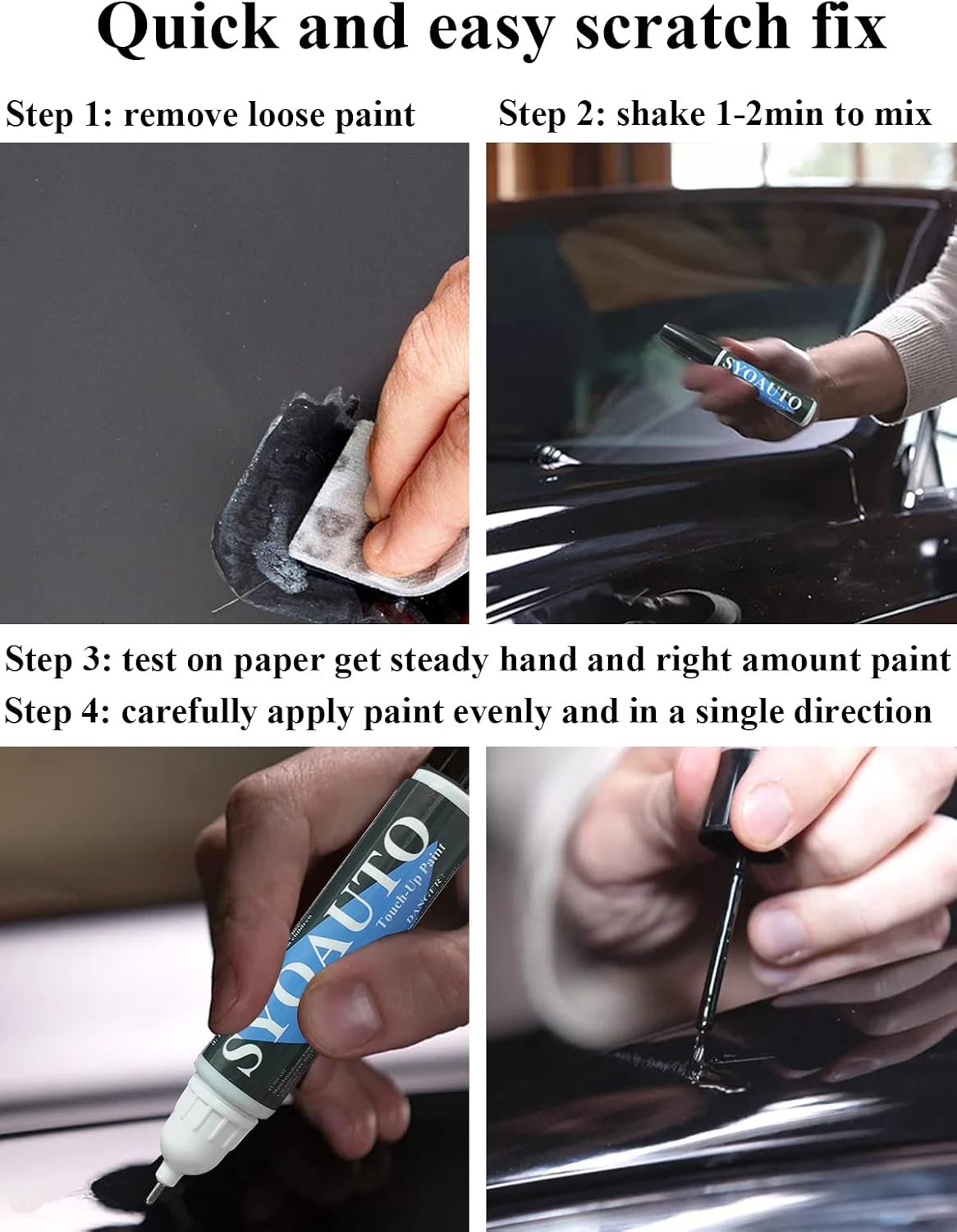 SYOAUTO Lunar Silver NH830M Touch Up Paint Fit for Honda Auto Touch up Paint Scratch Repair Pen Brush and Tip 2 in 1 Lunar Silver NH830M