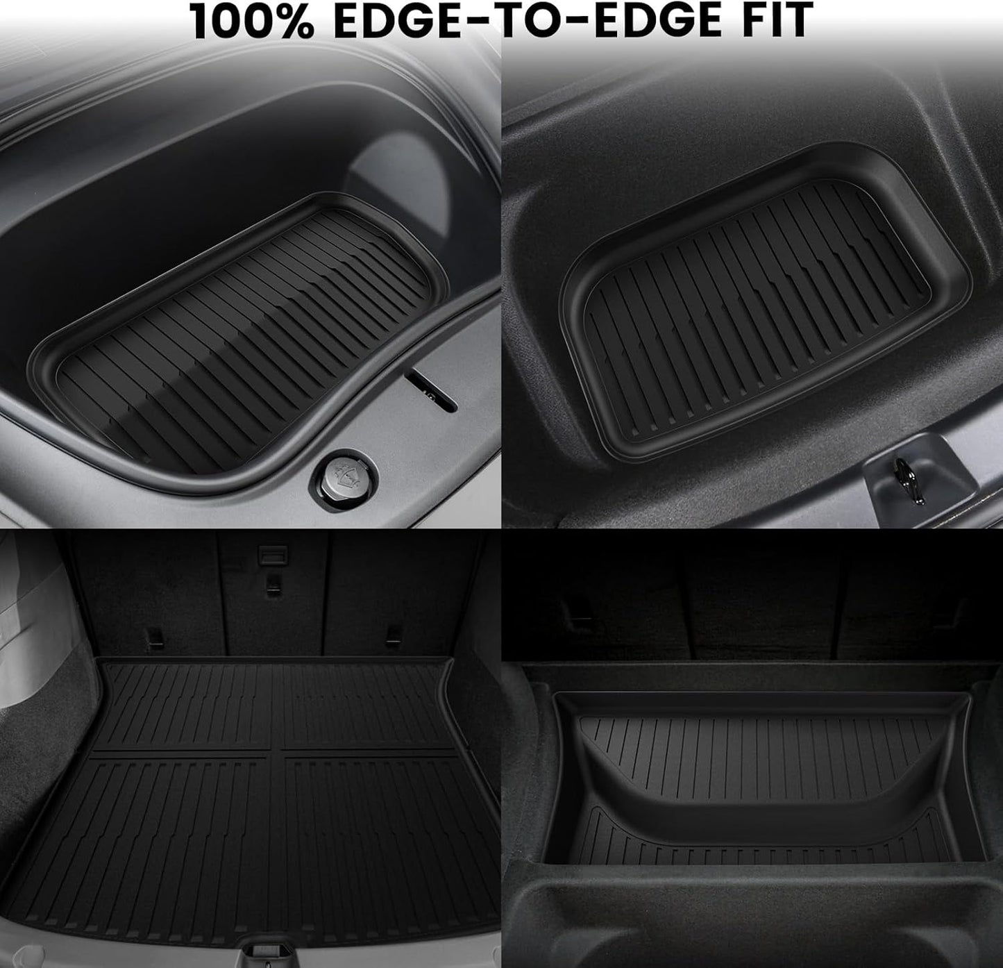 LASFIT Trunk Mats for Tesla Model Y Juniper 2025/2026 Cargo Liners Car Accessories, Custom Fit TPE All Weather Trunk Liners Frunk Rear Sub Trunk Mats Set 4PCS